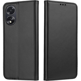 Klapkové puzdro pre Oppo A18 4G / A38 4G, Smart Magnetic, čierne + 9H sklo