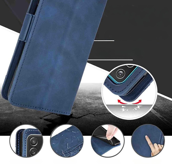 Klapkové puzdro pre Motorola Edge 50 Pro, Card Slot, tmavomodré