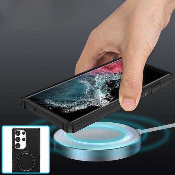 Obal na mobil pre Samsung Galaxy S23 Ultra, Protective MagSafe, čierne