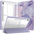 Puzdro pre Samsung Galaxy Tab S10 FE+ Plus, Smartcase Hybrid, so slotom na stylus, Marble fialové
