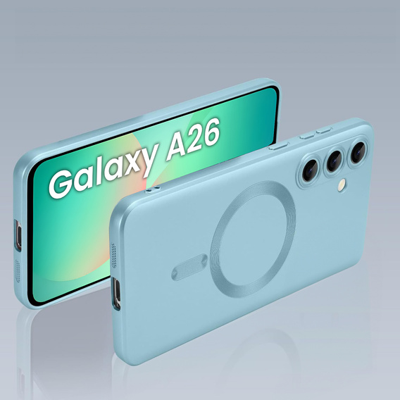 Puzdro pre Samsung Galaxy A26, ColorMag, pre MagSafe, modré + tvrdené sklo 9H