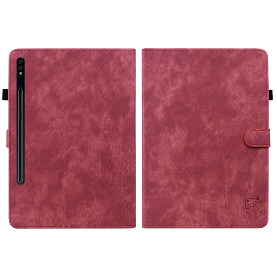 Obal na mobil pre Samsung Galaxy Tab S9, Wallet Pen Slot, červené