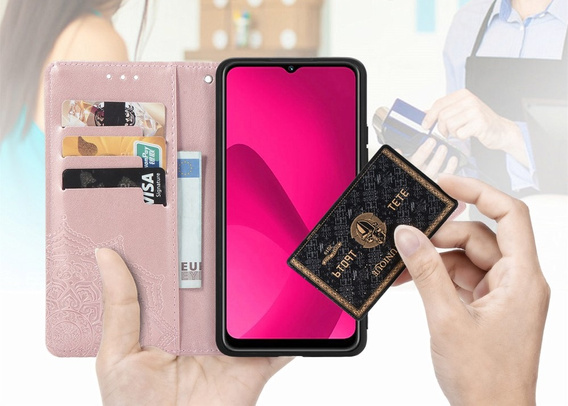 Klapkové puzdro pre T Phone 2 5G, Mandala, ružové