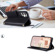 Puzdro s chlopňou pre Samsung Galaxy S25 Ultra, Rhombus Crossbody Leather, čierne