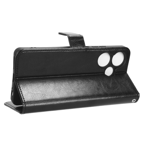 Klapkové puzdro pre Infinix Hot 30, Crazy Horse Wallet, čierne