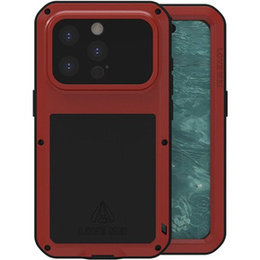 Love Mei Obal na mobil pre iPhone 15 Pro, armored with glass, červené