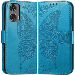 Klapkové puzdro pre Motorola Moto G85, Butterfly, modré