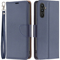 Klapkové puzdro pre Samsung Galaxy A34 5G, Wallet Litchi Magnet, tmavomodré