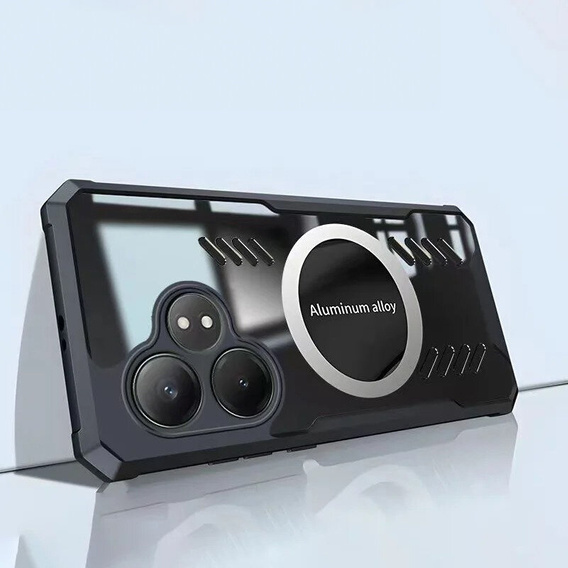 Puzdro pre Realme GT 6 / 6T, s magnetickým štítkom, transparentné / čierne