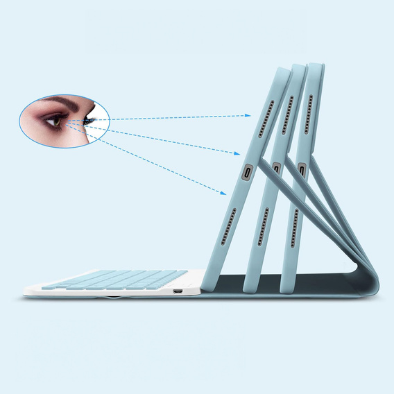 Puzdro s podsvietenou bluetooth klávesnicou pre iPad 10.9 2022 (10 gen.), modré