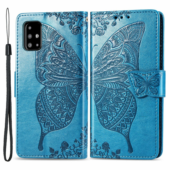 Klapkové puzdro pre Samsung Galaxy A51 4G, Butterfly, modré