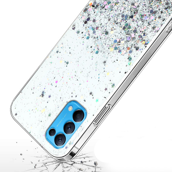 Obal na mobil pre OPPO Reno 5 5G, Glittery, priehľadné