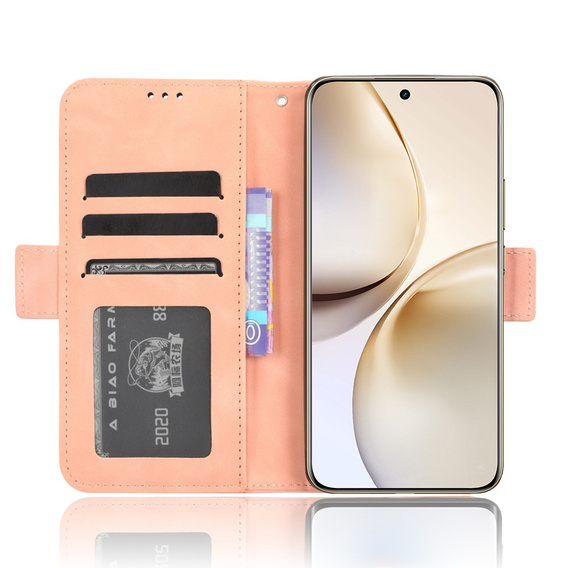 Klapkové puzdro pre Realme 14 Pro+ 5G, Card Slot, ružové