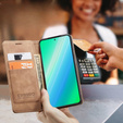 Puzdro pre Samsung Galaxy A54, ERBORD Vintage, peňaženka s chlopňou, hnedé