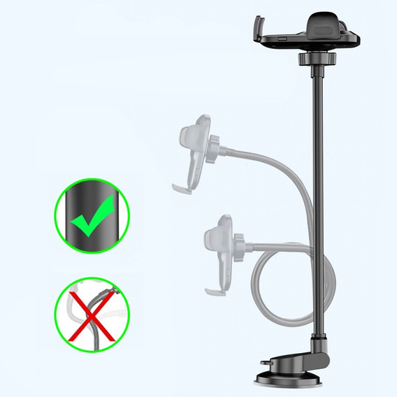 Držiak do auta na čelné sklo Dlhé rameno 30 cm pre telefóny 4,7–7 palcov