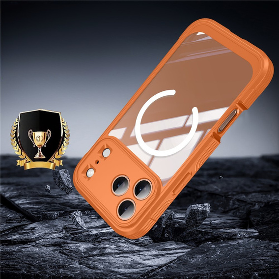 Nárazuvzdorné puzdro so sklom, pre MagSafe pre iPhone 17 Pro, oranžové