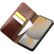 Flipové puzdro pre Samsung Galaxy S25 FE, QIALINO Leather Wallet, hnedé