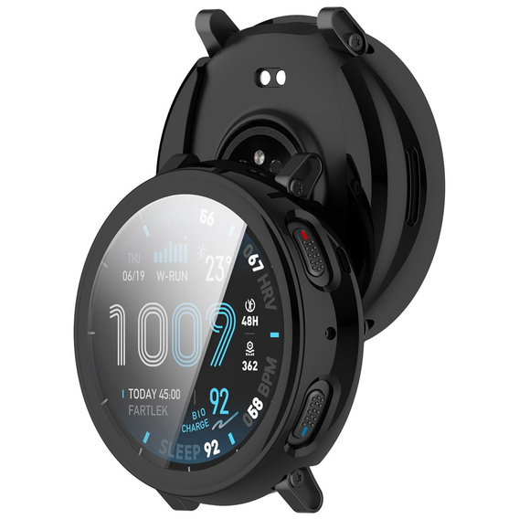 Puzdro 2 v 1 s ochrannou fóliou na displej pre Amazfit Active Max, čierne