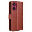Klapkové puzdro pre Motorola Edge 50 Fusion 5G, Crazy Horse Wallet, hnedé