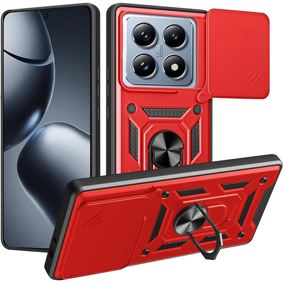 Obal na mobil pre Xiaomi 14T Pro, CamShield Slide, červené
