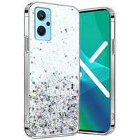 Obal na mobil pre Realme 9i / Oppo A96, Glittery, strieborné