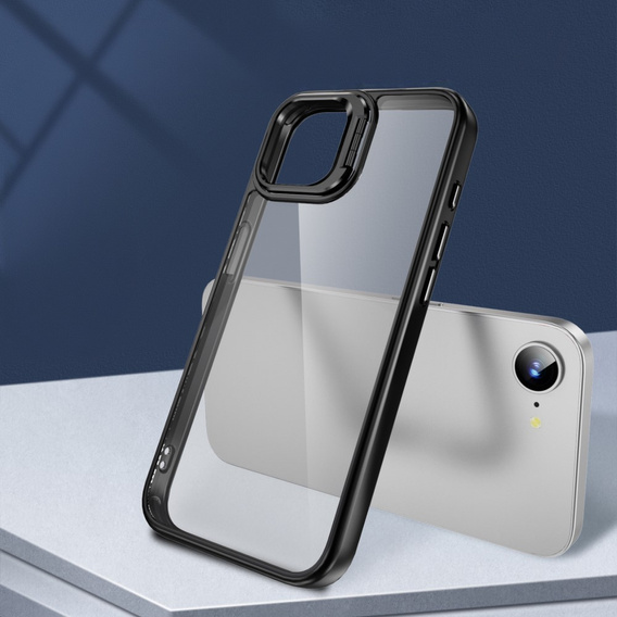 Puzdro pre Iphone 16E, Kickstand Frame, transparentné / čierne