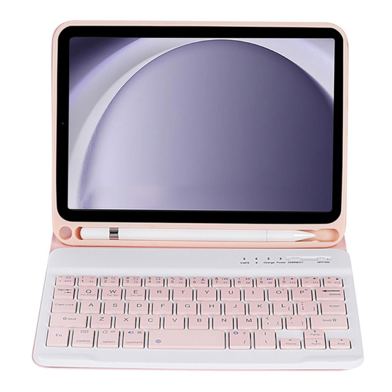Puzdro + klávesnica Samsung Galaxy Tab A9, Leather Pen Slot, ružové rose gold