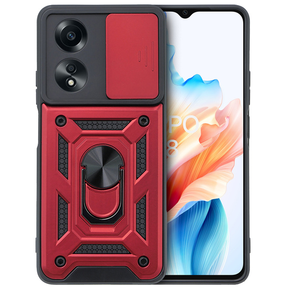 Obal na mobil pre Oppo A38 4G / Oppo A18 4G, CamShield Slide, červené