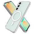 Puzdro MagSafe Spigen pre Samsung Galaxy S24 FE, Ultra Hybrid, transparentné / biele + tvrdené sklo 9H