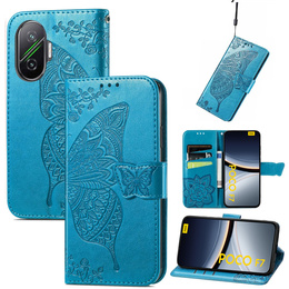 Klapkové puzdro pre Xiaomi Poco F7, Butterfly, modré