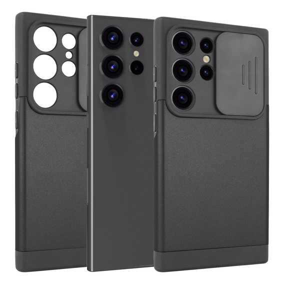Obal na mobil pre Samsung Galaxy S24 Ultra, ERBORD MagProtect Slide Camera, čierne