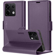 Puzdro pre Xiaomi Redmi Note 13 5G, ERBORD Glossy Litchi, flipová peňaženka, fialové