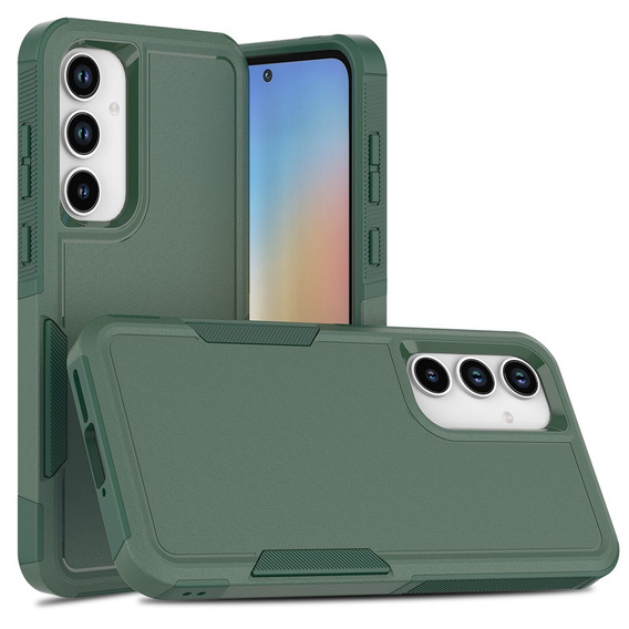 Pancierované puzdro pre Samsung Galaxy A55 5G, Dual Shockproof, tmavozelené