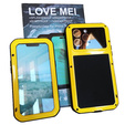 Love Mei Obal na mobil pre iPhone 14 Pro, armored with glass, žlté