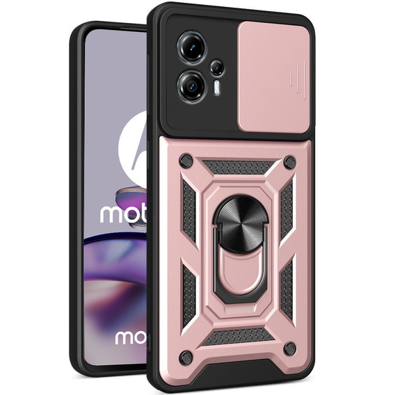 Obal na mobil pre Motorola Moto G13 / G23, CamShield Slide, ružové rose gold