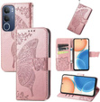 Klapkové puzdro pre Vivo Y19s, Butterfly, ružové rose gold