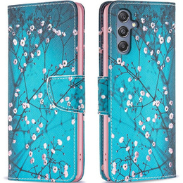 Klapkové puzdro pre Samsung Galaxy M34, Wallet, Sakura, modré