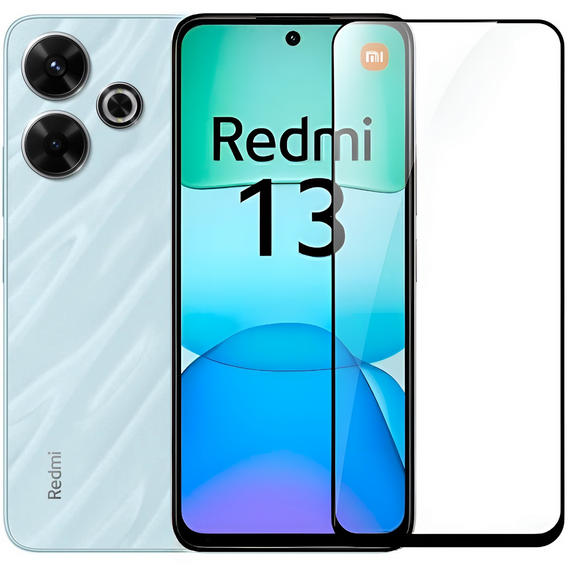 3D tvrdené sklo pre Xiaomi Redmi 13, čierny rám