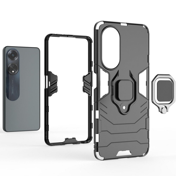 Obal na mobil pre Oppo A98 5G, Kickstand Ring, čierne