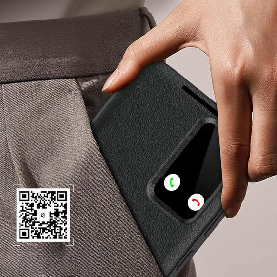 Flipové puzdro pre Samsung Galaxy S25 Edge, Smart View Wallet, čierne