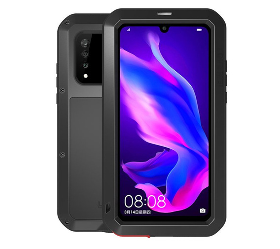 Love Mei Obal na mobil pre Huawei P30 Lite/ Nova 4e, armored with glass, čierne