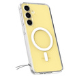 Puzdro MagSafe Spigen pre Samsung Galaxy S24 FE, Ultra Hybrid, transparentné / biele + tvrdené sklo 9H