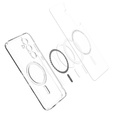 Puzdro MagSafe Spigen pre Samsung Galaxy S24 FE, Ultra Hybrid, transparentné / biele + tvrdené sklo 9H