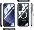Puzdro pre Samsung Galaxy A36 / Samsung Galaxy A56, Shockproof, so sklom, pre MagSafe, čierne