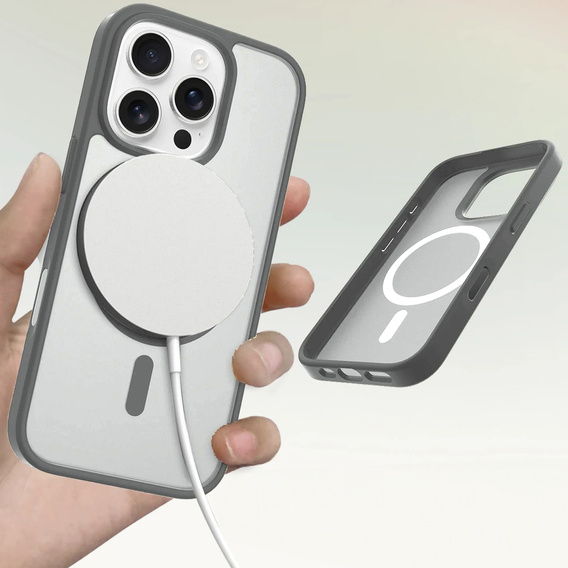 ERBORD puzdro s MagSafe pre iPhone 16 Pro, Matte Case, aktívne tlačidlo, matná / titánovo šedá