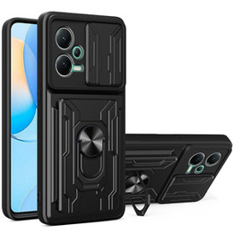 Obrnené puzdro pre Redmi Note 12 / POCO X5, Camera Slide Card Slot, čierne
