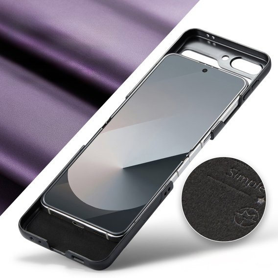 Puzdro pre Samsung Galaxy Z Flip7 FE / Z Flip6, CASEME Litchi Leather, fialové