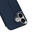 Puzdro Dux Ducis pre iPhone 17, Skin Pro, s chlopňou, s otvorom na kartu, tmavomodré