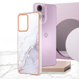 Ochranné puzdro pre Motorola Moto G24 / G24 Power / G04, Marble Slim Case, biele