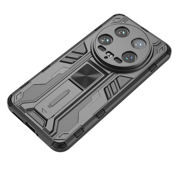 Puzdro pre Xiaomi 14 Ultra, Military kickstand, čierne